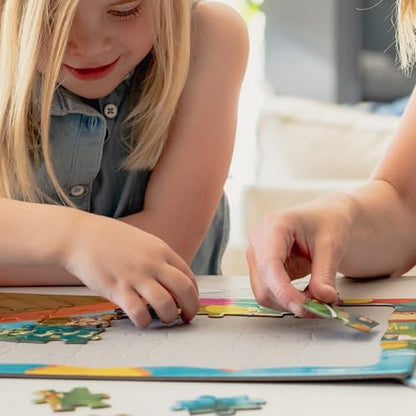 Chuckle & Roar Puzzles for Kids Ages 4-6, Portable Tray, 4 Pack, 36 & 48 Pc