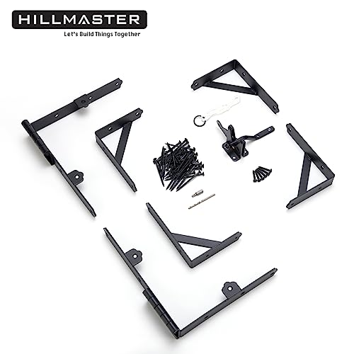 HILLMASTER 2 Set Anti Sag Gate Frame Kit Gate Corner Brace Bracket Heavy Duty Adjustable Gate Hardware with Gate Latch for Wooden Fences,Driveway Gates,Shed Doors,Corral Gates,Wood Windows - size: 2 Sets