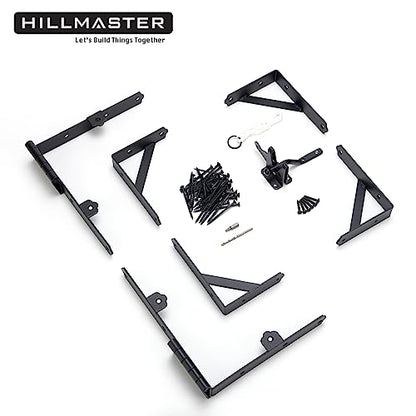 HILLMASTER 2 Set Anti Sag Gate Frame Kit Gate Corner Brace Bracket Heavy Duty Adjustable Gate Hardware with Gate Latch for Wooden Fences,Driveway Gates,Shed Doors,Corral Gates,Wood Windows - size: 2 Sets
