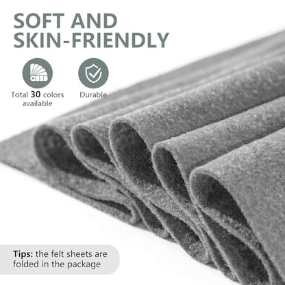 Dark Gray Soft Felt Sheet 36'' X 36'', 1.4mm Felt Fabric Sheet for Crafts - color: Dark Gray