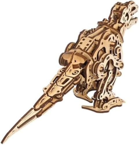 UGEARS Tyrannosaurus Rex, 3D Puzzle, 5.8-inch Height, Rex Dinosaur Puzzle Kit Mechanical Models, Automaton Kit, Brain Teaser - style: Tyrannosaurus Rex