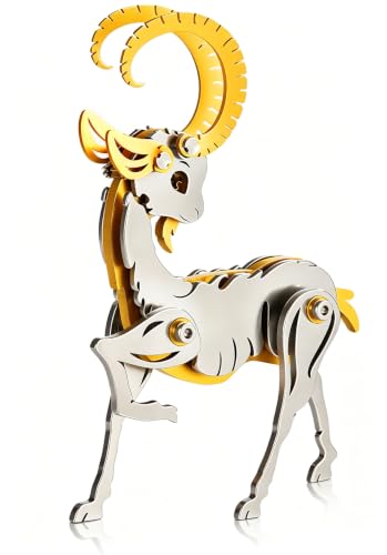 3D Metal Puzzles for Adults, Zodiac Sign Gold Sheep Model Kit - color: C02-sheep Gold