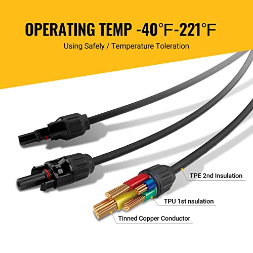 BougeRV Solar Y Connectors 1 to 3 Solar Parallel Connectors, 2 Pairs - size: 2 Pairs M/FFF and F/MMM