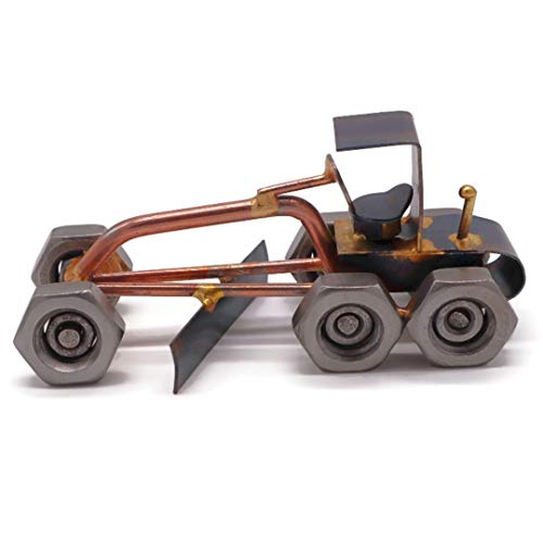Road Grader Collectible Handmade Metal Art Figurine, Desk Accessories, Trophy, Boss Gift, Home Office Décor, Construction Worker Gift - style: Road Grader