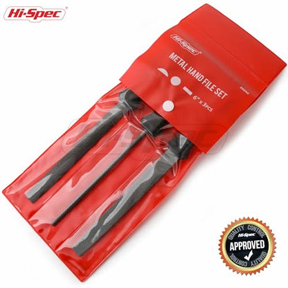 Hi-Spec Metal Hand File Tool Set for Wood, Metal and Craft Work with Case - size: 3 pieces