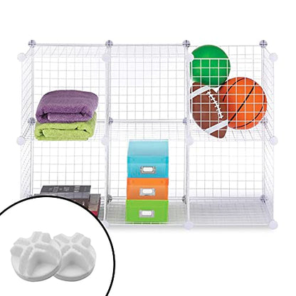 30 Pcs Wire Cube Connectors for Modular Storage Shelving (White)