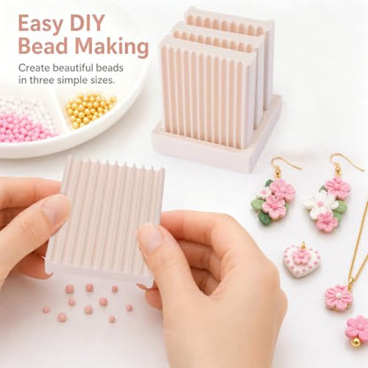 Mini Polymer Clay Bead Maker（3.5&4&4.5mm）, Clay Beads Roller Bead Shaping Tool Clay Molds for Jewelry Making DIY Bracelet Necklace Craft - color: 3.5-4.5mm