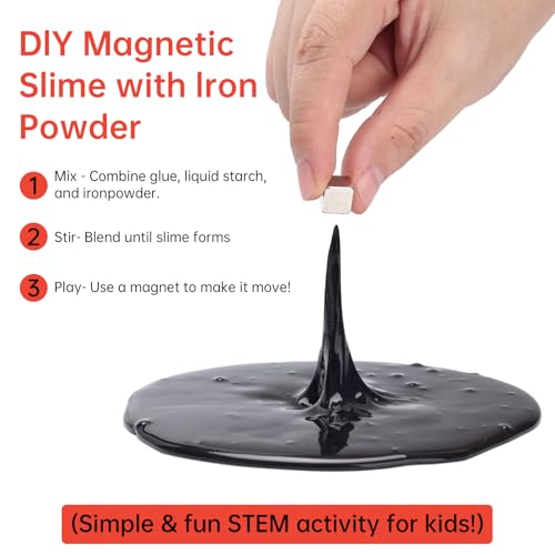 Iron Filings Powder,Magnetic Iron Powder,Suitable for STEM Education, Scientific Experiments, Creative Arts and School Projects.Lidded Storage jar, 18 Ounces (Particle Size: 60–100 mesh) (18 Ounces) - size: 18 Ounces
