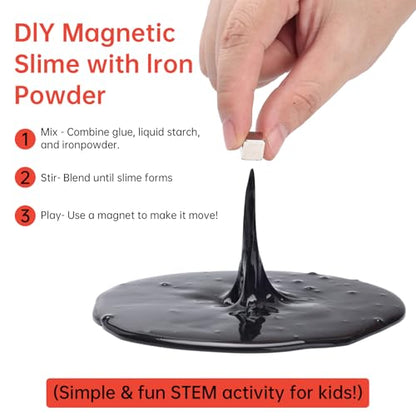 Iron Filings Powder,Magnetic Iron Powder,Suitable for STEM Education, Scientific Experiments, Creative Arts and School Projects.Lidded Storage jar, 9 Ounces (Particle Size: 60–100 mesh) (9 Ounces) - size: 9 Ounces