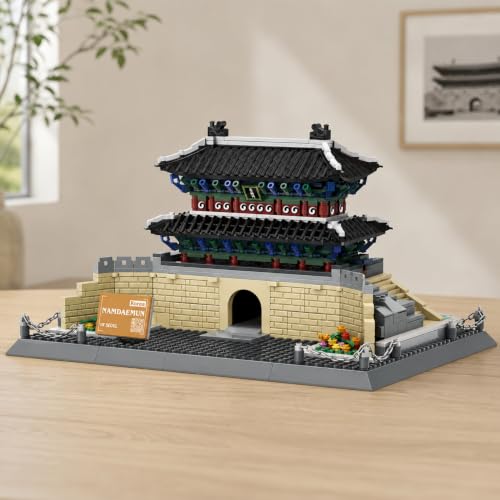 900Pcs The Namdaemun Gate Seoul South Korea Building Set World Landmark Architecture Model Collectible Toy for Kids and Adults - color: Namdaemun Gate