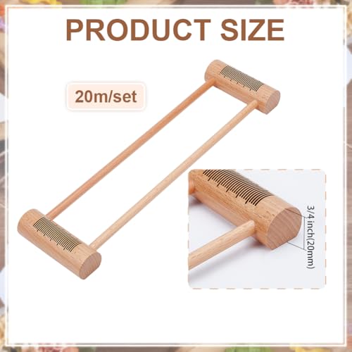 BENECREAT Wooden Weaving Tool, Tan Wood Embroidery Floss Bobbin Rectangle Weaving Tool for Loom Weaving Supplies Tablet Weaving Loom Weaving Supplies