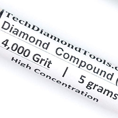 TechDiamondTools Diamond Polishing Compound Polishing Paste USA Made 4,000 Grit 2-4 Microns for Marble Glass Metal Rock Jewelry Resin Silver Chrome Gemstone with High Concentration of Diamond Powder - size: 4,000 grit / 2 - 4 microns