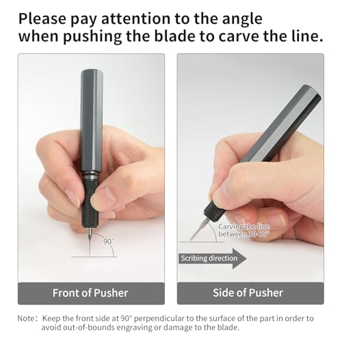 Model Scriber, 7-Piece Tungsten Steel Blade Scribing Tool Set 0.075/0.1/0.125/0.15/0.2/0.3/0.5mm, with Wooden Stand for Modeling Hobby, RG Scale Model, Gundam Model Kit, Plastic Models