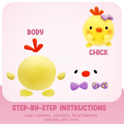 LOUFOR Air Dry Clay Kit -12 Animals Modeling Clay for Kids Arts and Crafts - color: #02Pink- Cute Pet Park