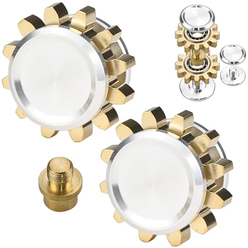 FREELOVE Gear Metal Fidget Spinner for Adults, Small Mini Tiny Pocket Toys, Copper Brass EDC, Silent Quiet Hands Gyro for Anxiety Men, Chain Bike Cube Linkage, Ball Bearings - color: 1 Gear Silver, style: 1 Gear