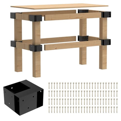 Workbench Bracket Kit 4PCS, Heavy Duty 3-Way Brackets - size: 4x4