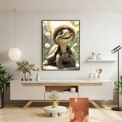 5D Cute Smiling Turtle Diamond Art kits for Adults Beginners 12x16in - color: KM1156-1