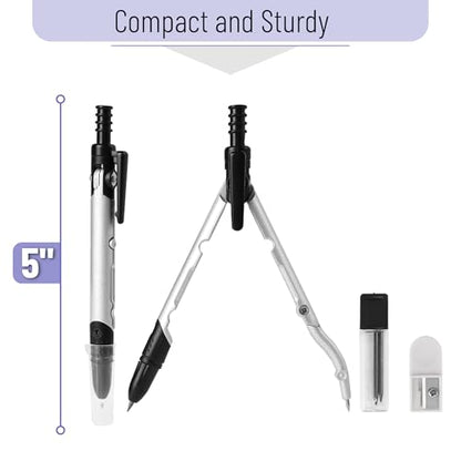 Mr. Pen- Convertible Compass, Extra Lead Refills, Compass Geometry Tool