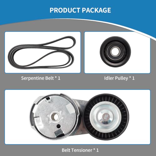 6PK1685 Engine Belt Tensioner Serpentine Belt Drive Idler Pulley Kit - size: 90K-39282B