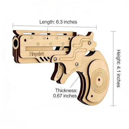 Adult 3D Wooden Puzzle Rubber Band Gun Model Deluxe 3-Piece Set - style: Three-in-One Set