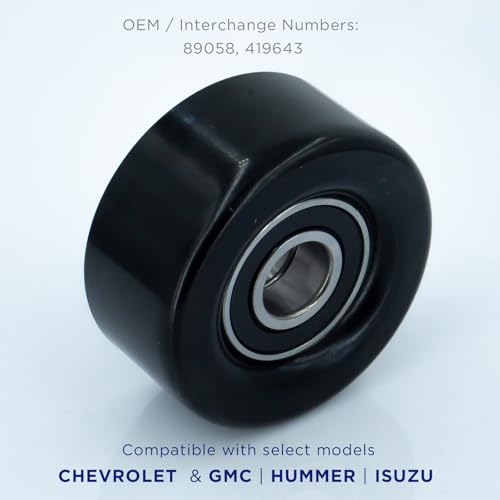 Belt Idler Pulley, 89058 Belt Tensioner Pulley 419643 Compatible with Select Isuzu, Chevrolet, GMC, Hummer etc Models. Automotive Replacement Idler Pulleys by KeeRoarin - size: 89058 - GM