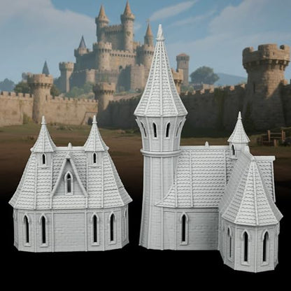 AUSPDICE DND Buildings 25mm Gothic City Building Set, Unpainted RPG Terrain - color: Af1104 I City Building 3