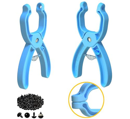 GEOCCI Safety Eye Tool Auxiliary Tool for Attaching Safety Eyes for Crocheting Safety Eyes Crochet Tools for Amigurumi Crochet & Stuffed 5-30mm Animal Eyes Making Supplies Tool（Blue 1pcs） - color: blue