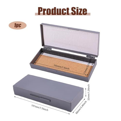 50 Place Microscope Slide Storage Box Plastic Microscope Slide Set with Cork Mat for Experiments Analyses Science, Gray, 7.75×3.46×1.26 inch