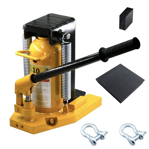 Hydraulic Toe Jack 10T/5T Manual Hydraulic Claw Jack 22000lbs/11000lbs Floor Jack with Rubber Pad and Shackles - style: 10T