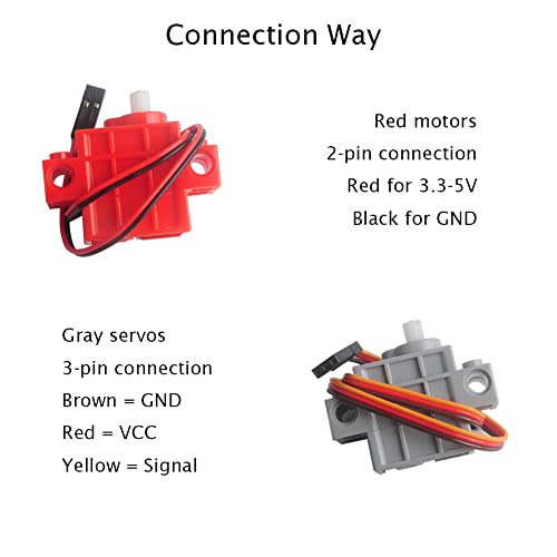 270 Degree Rotation Servo for Arduino Microbit Raspberry Pi Geekservo Compatible with Standard Building Blocks Support kittenblock makecode（Pack of 4）