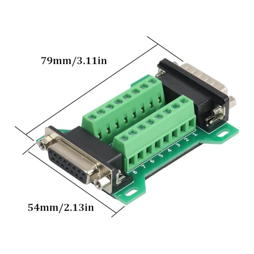 DB15 Male Female Connector in One Breakout Board Serial Adapter (2 Pcs) - style: DB15