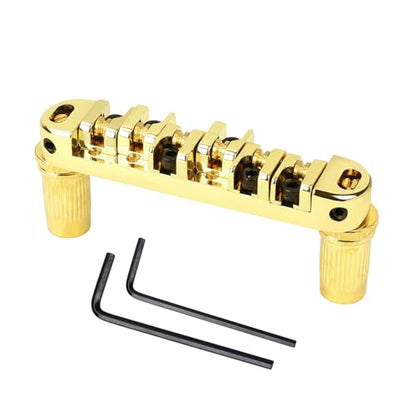 Banworks Electric Guitar Locking Tune-O-Matic Roller Saddle Bridge - color: Golden