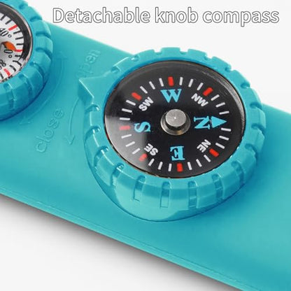 Multifunctional Survival Emergency Whistle for with Compass Hiking Survival, Thermometer & Neck Lanyard | Emergency Safety Gear for Hiking, Camping, Kayaking, Boating, Climbing - color: Aqua2pcs