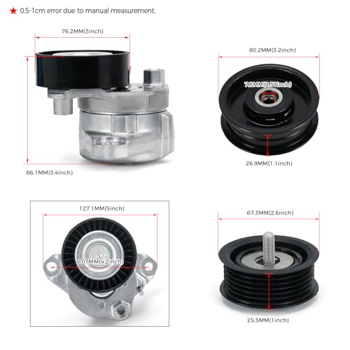 Drive Belt Tensioner and Idler Pulley Serpentine Belt kit Compatible with Mercedes-Benz ML350 C230 C300 C350 E350 S550, 2006-2011#Replace 2722021419 2722000270 6pk2404