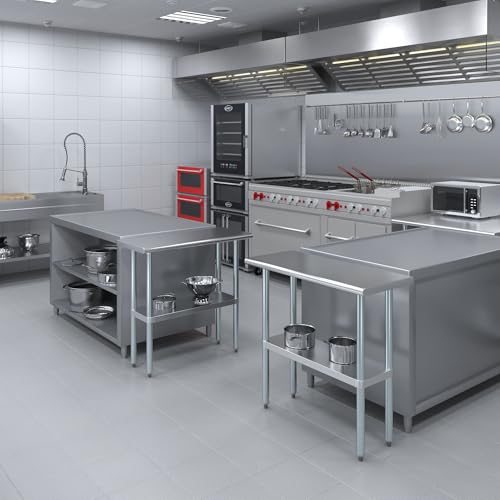 AmGood 16 in. x 36 in. Stainless Steel Work Table | Metal Kitchen Food Prep Table | NSF - size: 36 in. Long x 16 in. Deep without Wheels