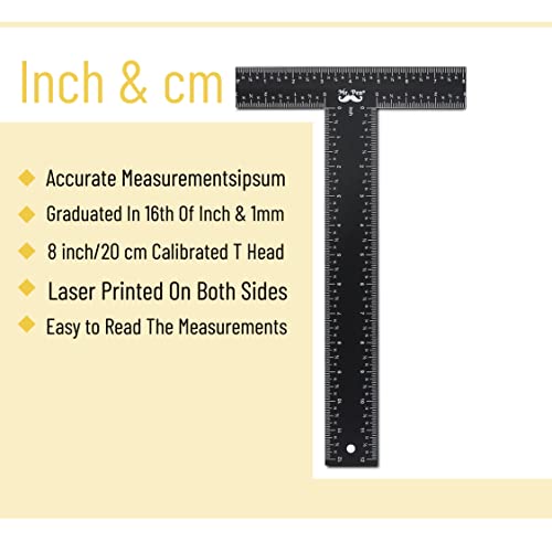 Mr. Pen - T Square, T Ruler, 12 inch Metal Ruler, T Square Ruler - size: 12 inch
