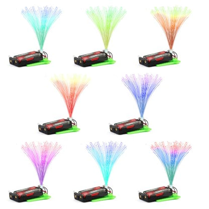 8 STEM Craft Kits for Kids, Bulk Crafts Science Experiments, Simple Circuits Fiber Optic Light Kit, Girls Engineering Building Projects Activities STEM Toys, Class Educational Learning
