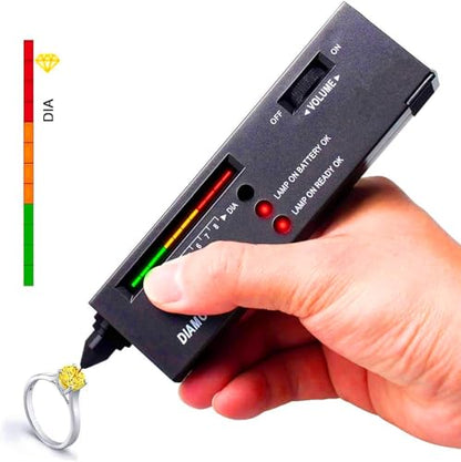 Diamond Tester,High Accuracy Diamond Tester Pen and Diamond Torch Jewelry Diamond Tester Kit Professional Diamond Selector for Novice and Expert, Thermal Conductivity Meter (Battery Included)