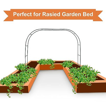 Mr.Ton Garden Arch Trellis for Climbing Plants Outdoor, Metal 7.8ft Arch Archway, Raised Garden Bed Arches, Wedding Arch, Green - color: Green