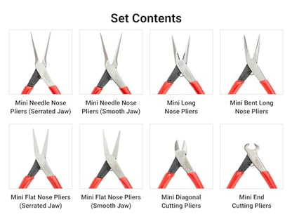 TEKTON Mini Pliers Set with Roll, 8-Piece | PMN99910 - size: 8-Piece with Roll