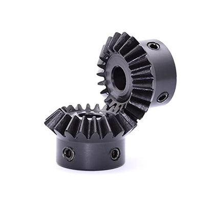2 Pcs 1.5M 20 Teeth 8/10/12/14/15/16mm Shaft Hole Tapered Bevel Gear 1: 1# 45 Steel 1.5 Module 90 Degree Steering Gear with M5 Fixing Hole (10mm) - size: 10 mm