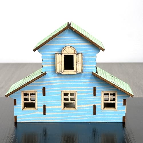 Log Cabin 3D Wooden House Puzzle,DIY Mini Building Model Kit，010 - color: 010