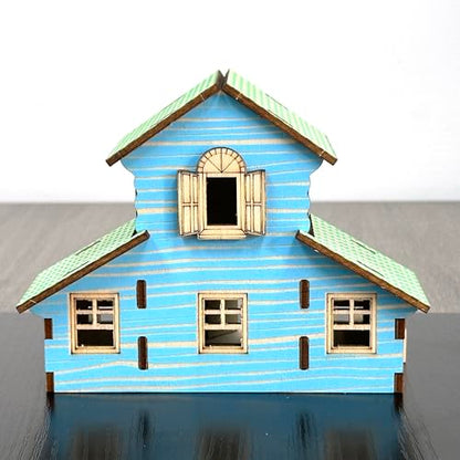 Log Cabin 3D Wooden House Puzzle,DIY Mini Building Model Kit，010 - color: 010