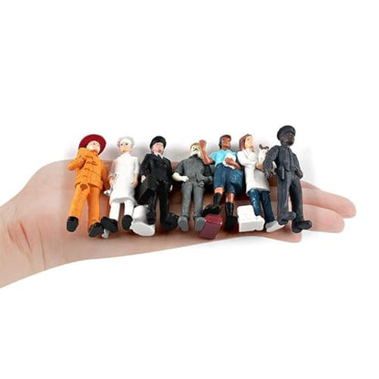 ONEST 9 Pieces Little People Figurines Hand Painted People Action Figures Toys Realistic Detailed Policeman Pilot Fireman Mailman Chef Figurine Model Toys for Kids Toddlers - style: Profession