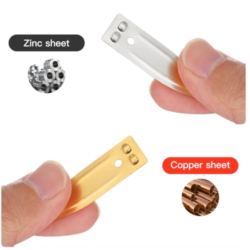 PartyKindom Copper Anode Sheet Strip Set 30 piece Zinc Anode Electrode Strips for Fruit Battery Experiment Supplies Science Project Parts Hands-on Learning
