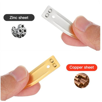 PartyKindom Copper Anode Sheet Strip Set 30 piece Zinc Anode Electrode Strips for Fruit Battery Experiment Supplies Science Project Parts Hands-on Learning