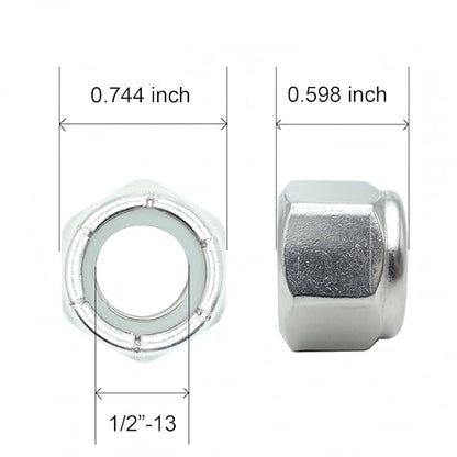 1/2-13 Nylon Insert Lock Nuts 21 Pack, 304 Stainless Steel Hardware Nuts - size: 1/2"-13 (21 Pcs)