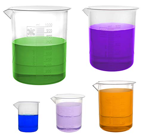 EISCO Ultimate Plastics Kit - 15 Piece Science Lab Set - Includes 5 Polypropylene Beakers, 4 Polypropylene Graduated Cylinders, 5 Disposable LDPE Pipettes & Nylon Cleaning Brush - size: 5.1 x 13 x 5.1 inches