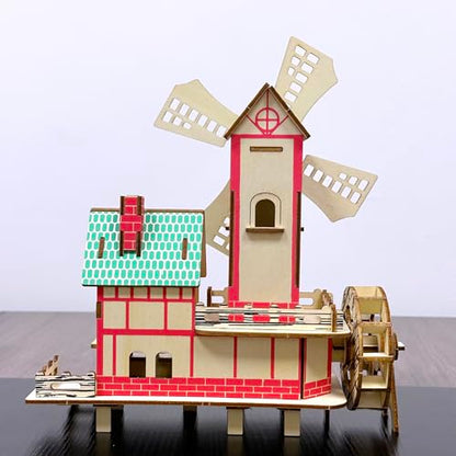 Log Cabin 3D Wooden House Puzzle,DIY Mini Building Model Kit，015 - color: 015