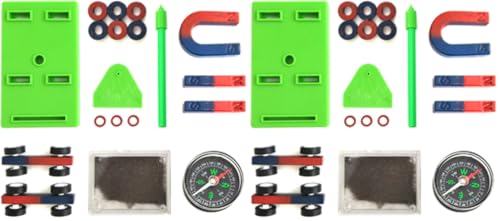 EUDAX Labs Junior Science Magnet Set for Education Science Experiment Tools Icluding Bar/Ring/Horseshoe/Compass Magnets (Pack of 2) - size: 1.97 inches (Pack of 2)